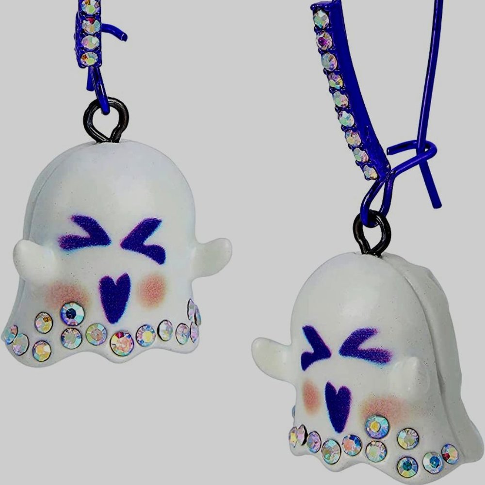 Halloween Ghost Earrings - ADORABLE - White & Purple Girls, Teens, Women